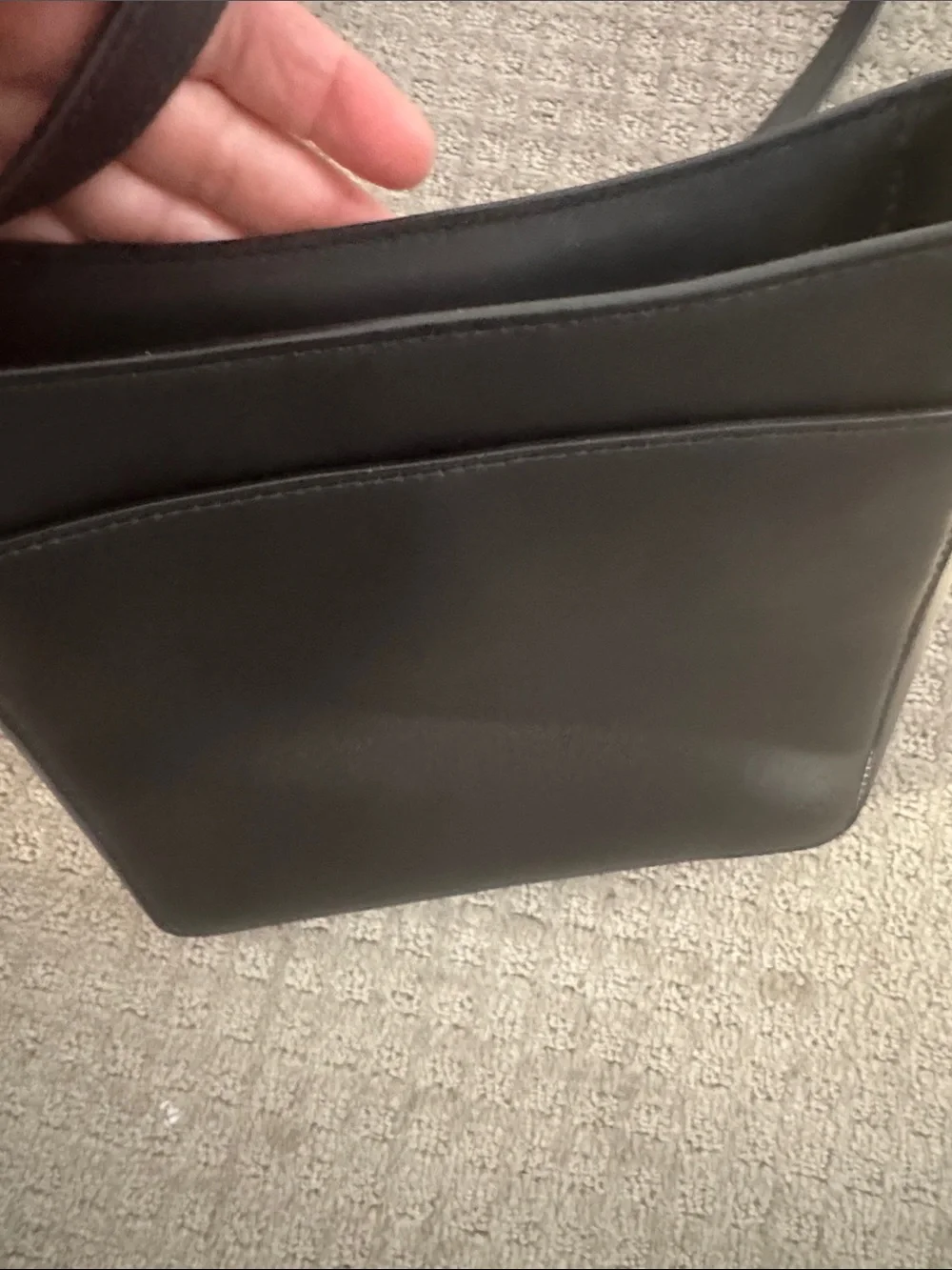 Michael Kors Black Leather Crossbody Shoulder Bag with Front Pocket
